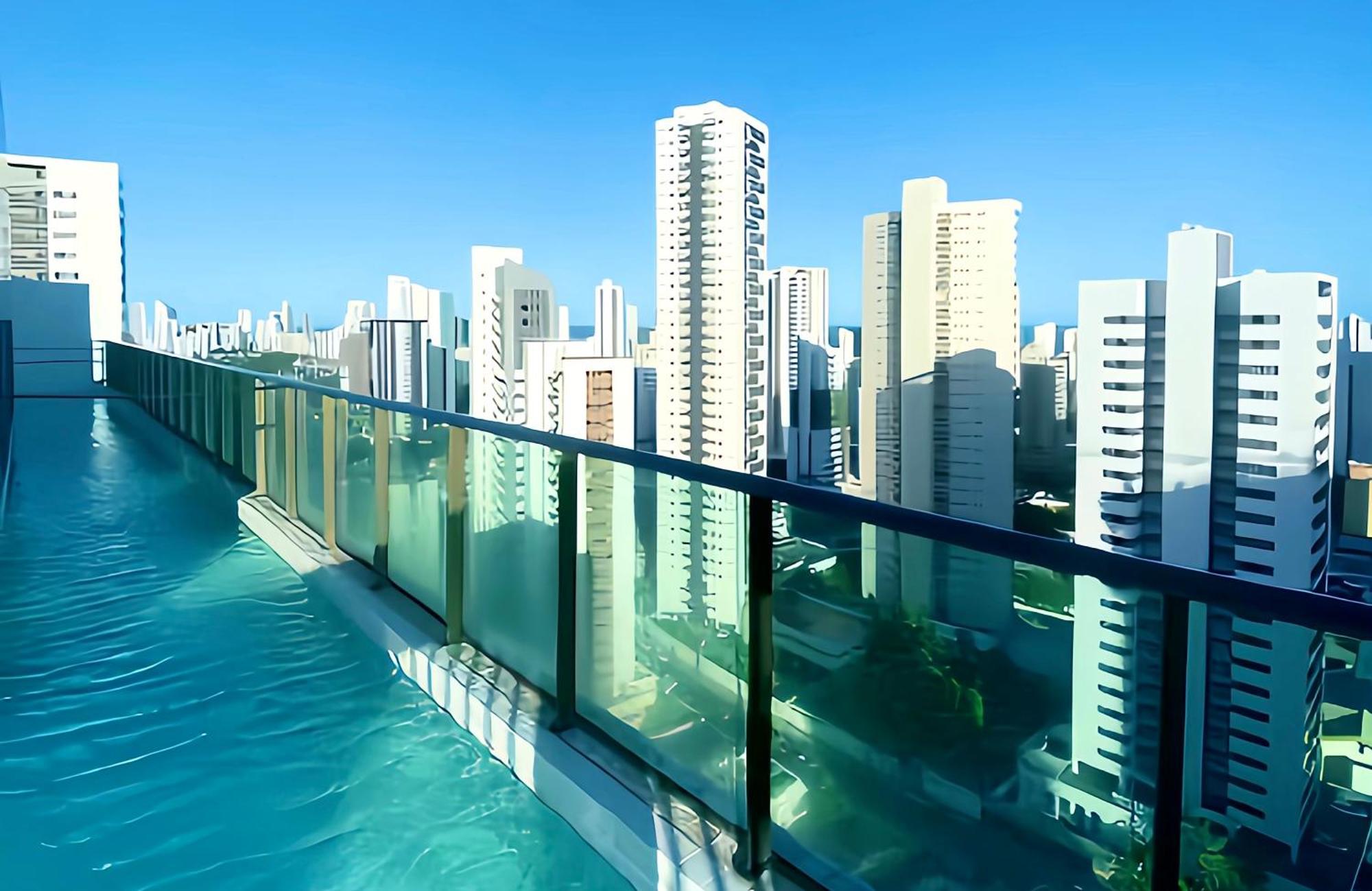Flat Piscina No Rooftop Aluguel Temporada Em Ресіфі Екстер'єр фото